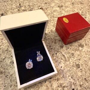 Russian Diamond Stud Crystal Cz Clip
Earrings 10mm